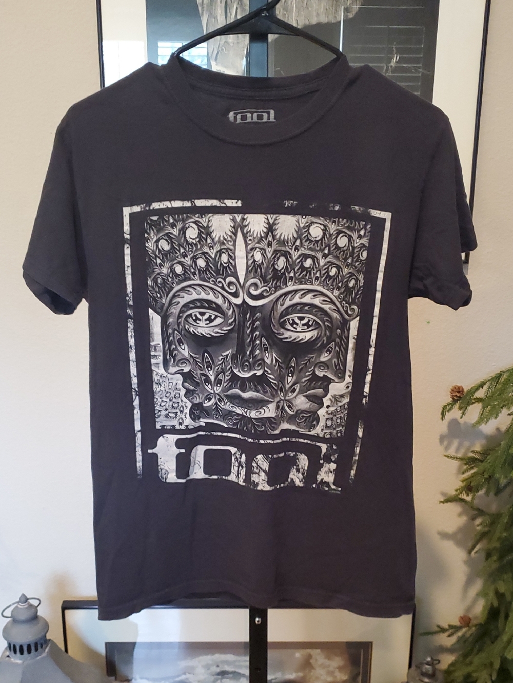 Tool Band Black Graphic Crew Tee with Intricate Face Artwork